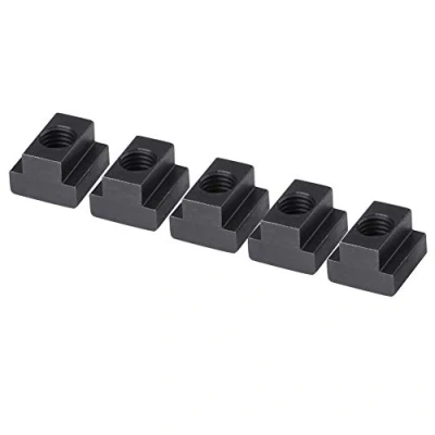 Immagine di Dadi a T m12 Tasselli per cave T, 5 pezzi di pietre scanalate con finitura in ossido nero, filettatura M12, adatti scanalature nelle tabelle delle macchine utensili