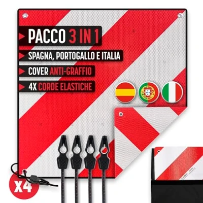 Immagine di MAGMA Signal Set V20, spagnolo e italiano, omologato, con polipo + copertura protettiva, portabici V20 carico, flessibile protezione antigraffio