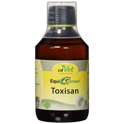 Immagine di cdVet EquiGreen Toxisan 250 ml Integratore alimentare per cavalli e pony con erbe naturali disintossicazione supporto immediato di fegato reni