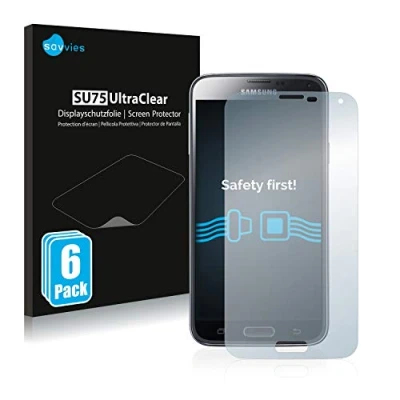 Immagine di savvies (6 Pezzi Pellicola Protettiva per Samsung Galaxy S5 Protezione Schermo Trasparente