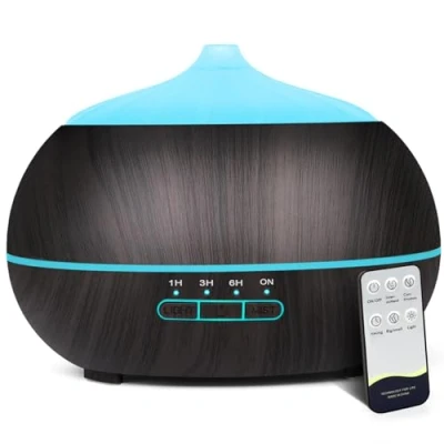 Immagine di diffusore di aromi, umidificatore ad ultrasuoni: 500 ml, oli essenziali con telecomando, per aromaterapia, profumati, casa, camera da