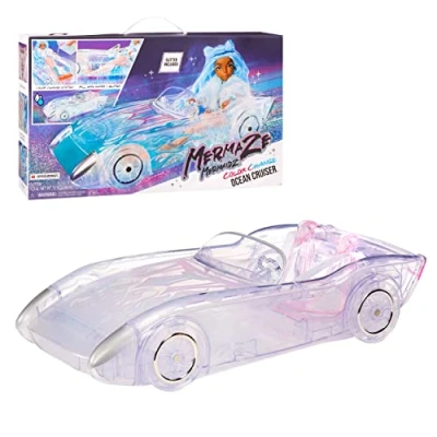 Immagine di MGA Entertainment Mermaze Mermaidz,Ocean Cruiser,Auto convertibile decalcomanie che cambiano colore, ruote girevoli, pareti piene glitter,Giochi d&#039;acqua,Adatto a 2 bambole,Per bambini dai 4 anni in su
