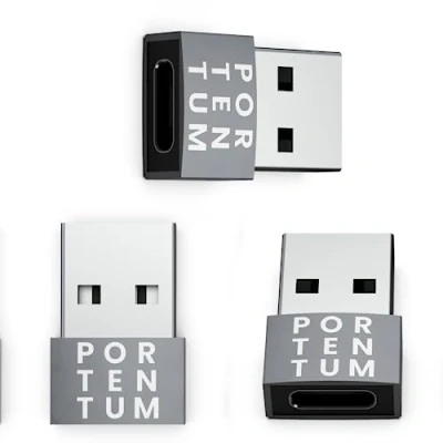 Immagine di PORTENTUM 3X adattatore USB C a Femmina Maschio, Velocità 2.0, 480 MB, corpo premium in zinco ad alta resistenza al calore Tipo di soli 4 grammi