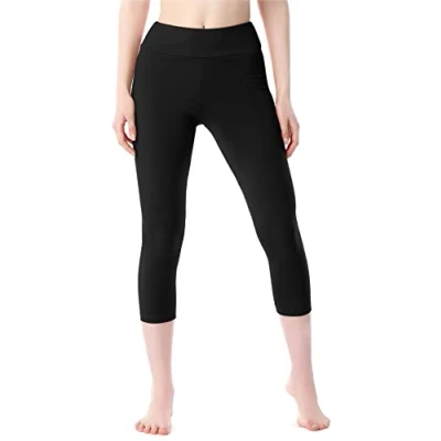 Immagine di Merry Style Leggings 3/4 Pantaloni in Cotone Donna MS10 430 (Nero, M)