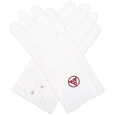 Immagine di THE MASONIC COLLECTION Guanti Royal Arch 100% cotone bianco Extra Large Un utile accessorio regalo per uomini massoni, bianco, S