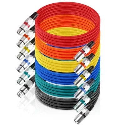 Immagine di Cavo XLR Bilanciato, 6 Pezzi Microfono 2 m, Cavos Per Illuminazione Scenica Da SpinaXLR a 3 Pin Presa Registratore Studio, Microfono, Di Altoparlanti