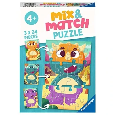 Immagine di Ravensburger Puzzle, Dinosauri da Mixare, Linea Mix &amp; Match, Puzzle per Bambini, Età Raccomandata 4+, Stampa di Qualità, 05197 7