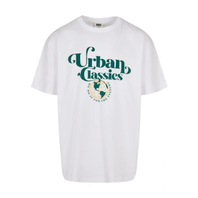 Immagine di Urban Classics Organic Globe LOGO TEE Tshirt con stampa, Uomo, Taglia: XL, White