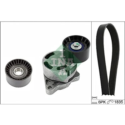 Immagine di INA 529 0436 10 Kit cinghie Poly V Controllare corsa libera generatore ed ev. sostituire RENAULT: MASTER 2 Kasten, TRAFIC Bus