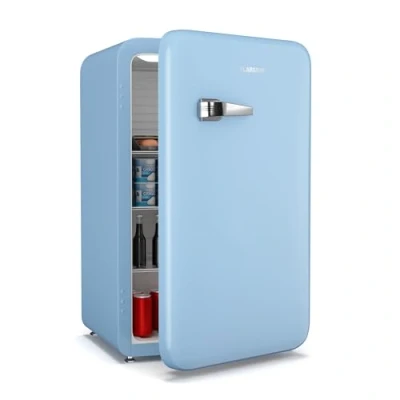 Immagine di Klarstein Audrey Evo 112L Frigorifero Piccolo, Design Rétro, Silenzioso: 40 dB, Termostato Meccanico, Sportello Reversibile, Mini Frigo da Camera &amp; Ufficio, Blu