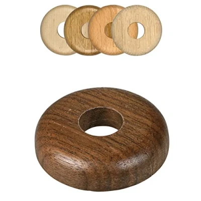 Immagine di FUX 2 rosette per tubo di riscaldamento singolo, 15 mm 22 mm, copertura tubi, copertura, rivestimento, radiatore, legno, parquet, in legno (19 noce)