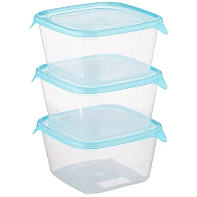 Immagine di Curver Set di 3 btes Herm quadrate Fresh&#039;n Go (3 x 1,2 L), Blu, 16 12 cm, unità