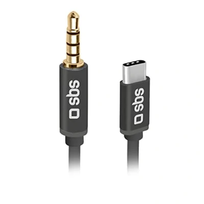Immagine di SBS Adattatore Audio per Smartphone, Cuffie, Stereo Hi Fi, Speaker e Auricolari, Jack Maschio 3,5mm a connettore USB C Maschio, connettori in Metallo, Cavo Lungo 1m