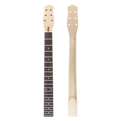 Immagine di Alnicov Manico per chitarra elettrica chitarre Gibson LP,per progetti fai da te,manico di ricambio a 22 tasti in mogano,tastiera acero con intarsi bianchi trapezoidali punti,colore naturale