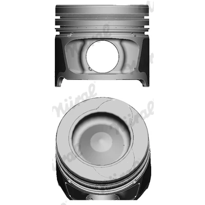 Immagine di NÜRAL 87 123407 40 Pistone 76,5 con canale raffreddamento, porta fascia elastica, per biella trapezoidale RENAULT: MEGANE 3, CLIO 3