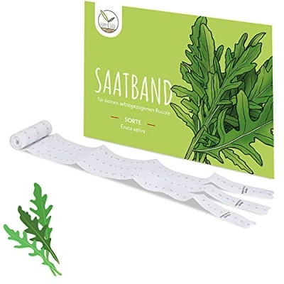 Immagine di 5m Semi di Rucola a nastro (Eruca sativa) aromatica e nocciolata, ideale per la coltivazione in giardino, nel balcone nell&#039;aiuola