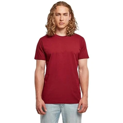 Immagine di Build Your Brand Maglietta Basic con Scollo Rotondo T Shirt, Ciliegia, L Uomo