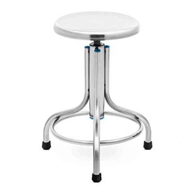 Immagine di Steinberg Systems SBS LF 100 Sgabello da laboratorio in acciaio inox, 150 kg, girevole, regolabile altezza, inox