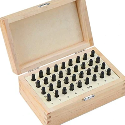 Immagine di WiMas 36 Pezzi Lettere e Numeri Kit di Punzoni, Acciaio Metallo Punch Set, 1/8 Pollice, 3mm