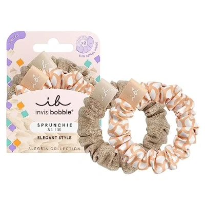 Immagine di Invisibobble Sprunchie Scrunchies oro e arancio x2 per capelli con elastico a spirale all&#039;interno in edizione limitata estivi