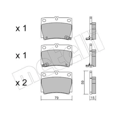 Immagine di METELLI 22 0484 0 Kit pastiglie freno con segnalatore acustico usura MITSUBISHI: Pajero Sport 1 SUV