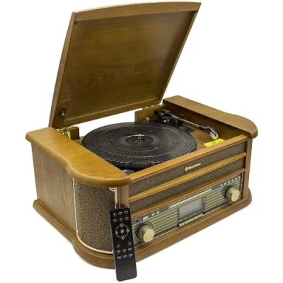 Immagine di Roadstar HIF 1993BT Sistema di Legno con giradiscos Hi Fi Bluetooth, radio FM, lettore CD), naturale