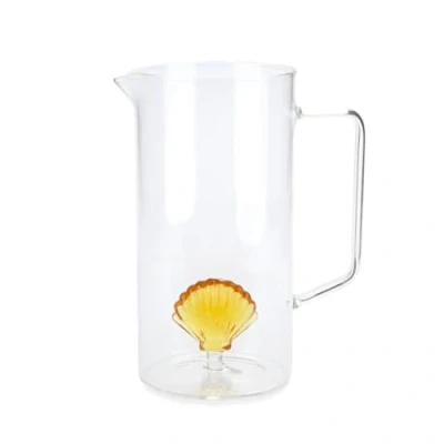 Immagine di Balvi caraffa Atlantic Shell Colore Giallo Fatta a Mano in Vetro borosilicato 1,3 L