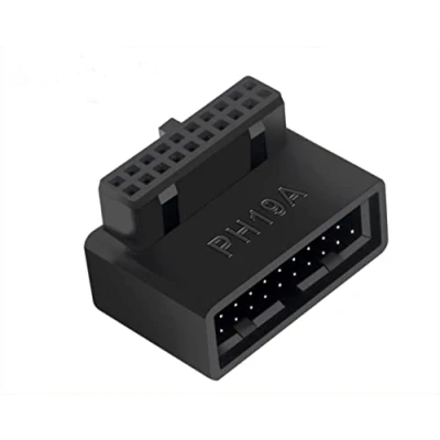Immagine di SHANFEILU USB 3.0 Adattatore per Scheda Madre 90 Gradi 19/20 pin da Maschio a Femmina di Prolunga con Rotazione L Presa ad Angolo Retto Desktop Superiore PH19A