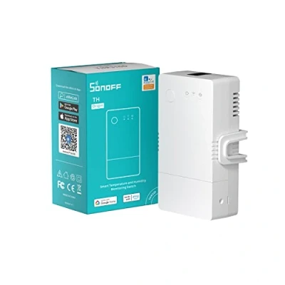 Immagine di SONOFF Smart WiFi interruttore di rilevamento della temperatura e dell&#039;umidità THR316 TH Origin 16A, controllo automatico caldaia dell&#039;irrigazione, compatibile con Alexa Google Home.