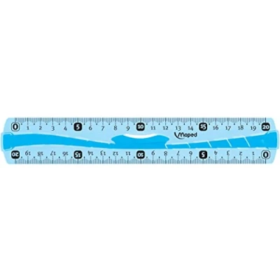 Immagine di Maped Flashlineal Flex, Righello in plastica infrangibile con manico, 20 cm, colori assortiti