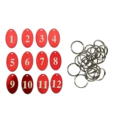 Immagine di Sourcemall, Targhette numerate in lega di alluminio con portachiavi 1 50 Red