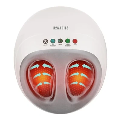 Immagine di HoMedics Shiatsu Air Pro Foot Massager with Heat, Massaggiatore Piedi ad Aria Compressa con Calore Infrarossi, 3 Intensità