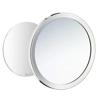 Immagine di Smedbo Shaving/Make up Specchio Autoadesivo/Magnetico, in Acciaio Inox, Argento, 4.5 x 17.8 22.5 cm