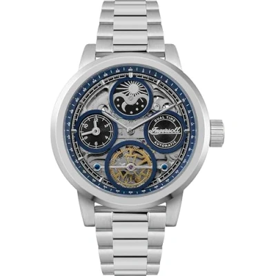 Immagine di Ingersoll 1892, Orologio da polso, I16003 uomo The Arc Automatic 44mm 5ATM, Argento, (Orologio scheletrato, 44 mm)