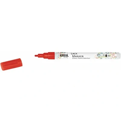 Immagine di KREUL 47212 Penna a vernice fine rossa, con punta proiettile, larghezza del tratto 1 2 mm, per disegnare, etichettare e decorare piccoli originali regali, biglietti, ecc.