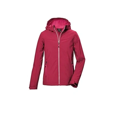 Immagine di killtec Bambine e ragazze Giacca softshell/giacca da esterno con cappuccio KOW 349 GRLS SFTSHLL JCKT, dunkel himbeere, 152, 42142 000