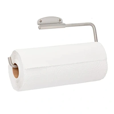Immagine di iDesign Forma portarotolo cucina, Porta rotolo carta da cucina con braccio oscillante, Elegante parete per Acciaio argento