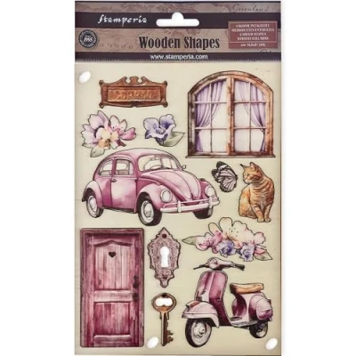 Immagine di Stamperia Colored Wooden Shap, Multicolore, Asssorted