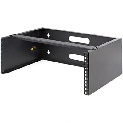 Immagine di StarTech.com Rack 4U per il montaggio a parete di rete da 19&quot; Staffa muro pannelli patch, switch rete, apparecchiature IT Profondità 35cm Capacità 20 kg Nero (WALLMOUNT4)