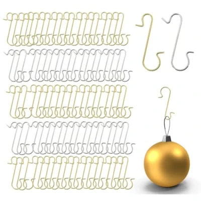 Immagine di merryxmas 150 ganci per albero di Natale: in oro e argento a forma S palline Natale decorazioni natalizie