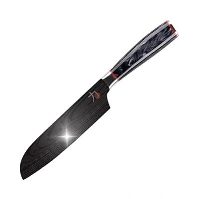 Immagine di MasterPro Tetsu Coltello da Cucina Giapponese Mini Santoku di 12,5 cm Perfetto per Tagliare con Precisione Professionale Rinforzato, Equilibrato e Rivestimento in Titanio