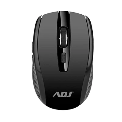 Immagine di adj MW203 Essential Mouse Ergonomico Wireless con Sensore Ottico da 1600 DPI Regolabili, Senza Fili 2.4G Ricevitore USB per Notebook, PC, Laptop, Computer, Ufficio, Windows, Nero