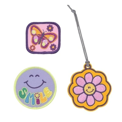 Immagine di LÄSSIG Set di ciondoli e toppe (3 pezzi) con bottone a pressione/school toppe, fiori, moderno