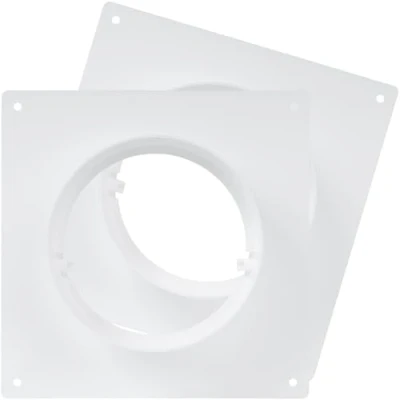 Immagine di Confezione da 2 connettori a flangia 100 mm, in plastica, per riscaldamento, raffreddamento, sistema di ventilazione (10 cm)