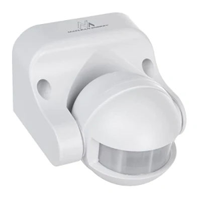 Immagine di Maclean MCE358 W Rilevatore di movimento PIR, sencore crepuscolare, infrarosso, IP44, bianco, portata 12 m, carico massimo 800/1200 (Bianco)