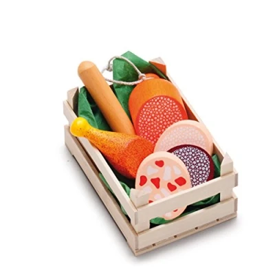Immagine di Erzi Assorted Sausages Set di Giocattoli in Legno, Multicolore, Wurstwaren, 28245