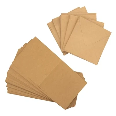 Immagine di Crafter&#039;s Companion biglietti e buste in carta kraft da 12,7 x cm Confezione 100 Include 50 vuoti abbinate Ideale per una varietà di occasioni