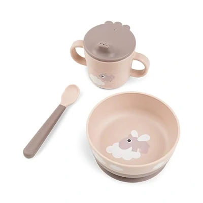 Immagine di Done by Deer Foodie first meal Set di stoviglie Happy Clouds rosa