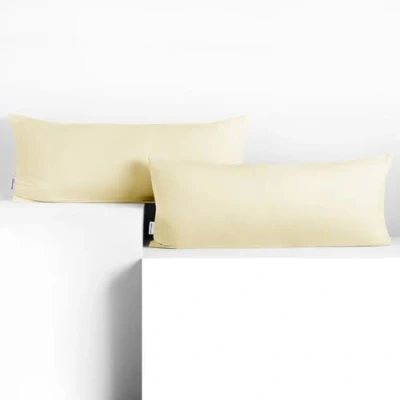 Immagine di DecoKing 2 federe 40 x 120 cm, jersey di cotone, chiusura lampo, color panna