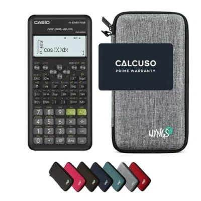 Immagine di Casio fx 570ES Plus 2nd edition incluso una custodia protettiva WYNGS in grigio chiaro Pacchetto base